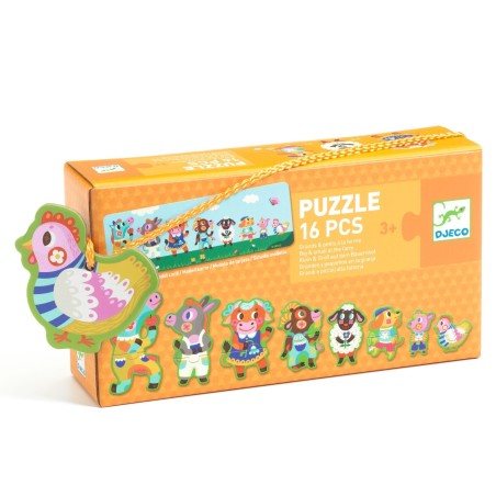 Puzzle 16 pcs - Grands & petits à la ferme
