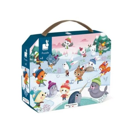 Puzzle 36 pcs - Bataille de boule de neige