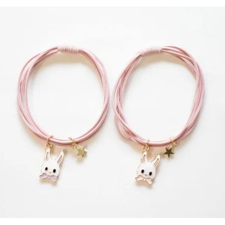 Duo d'élastiques cheveux/bracelets - Lapins