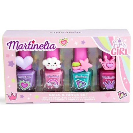 Coffret 4 vernis à ongles et bagues - Super girl