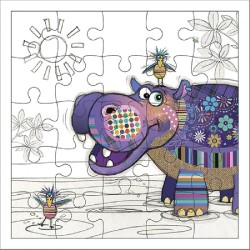 Carte puzzle - Hippopotame