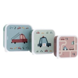 Set de 3 lunch box - Véhicules