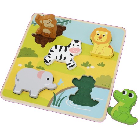 Puzzle sensoriel "Le toucher" - La Savane