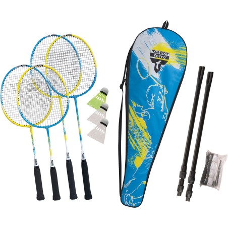 Set familiale Badminton - 4 raquettes, 3 volants et un filet