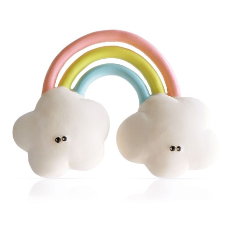 Anneau de dentition en caoutchouc 100% naturel - Arc-en-ciel