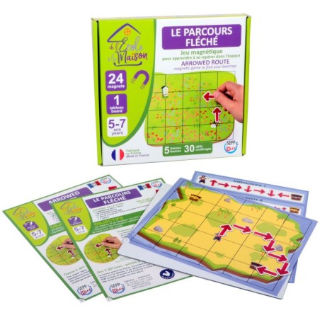 Le parcours fléché - Jeu magnétique pour apprendre à se repérer dans l'espace