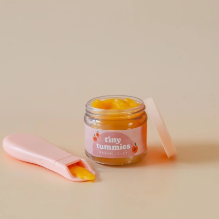 Petit pot avec cuillère - Gelée pêche