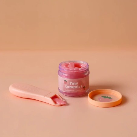 Petit pot avec cuillère - Crème à la fraise
