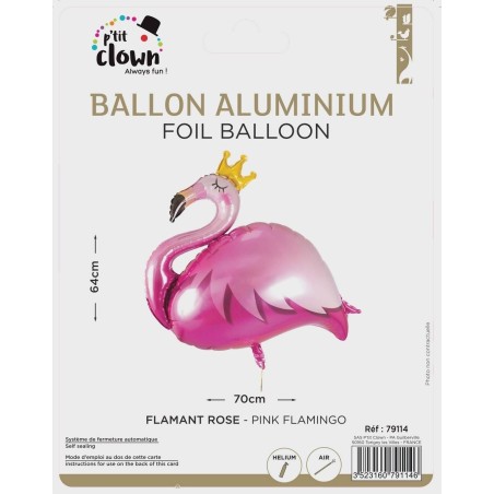 Ballon aluminium - Flamant rose (70x64cm)