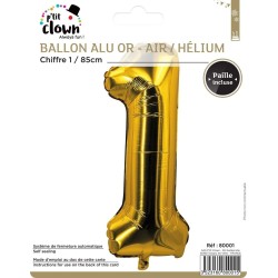Ballon chiffre aluminium -...