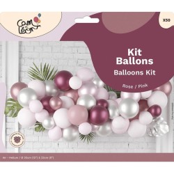 Kit ballons - 50 pièces - Rose