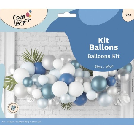 Kit ballons - 50 pièces - Bleu