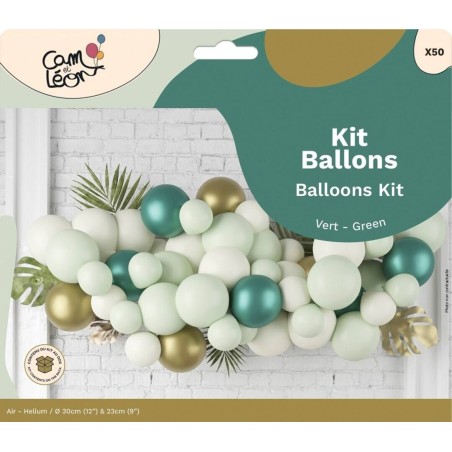 Kit ballons - 50 pièces - Vert