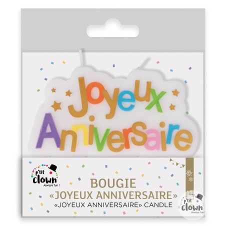 Bougie "Joyeux anniversaire"