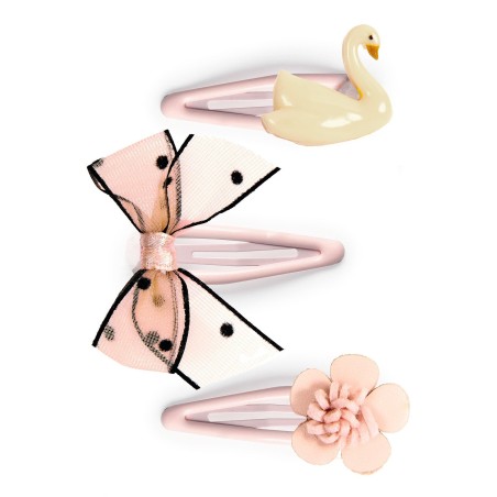 Plume - 3 Barrettes Violette