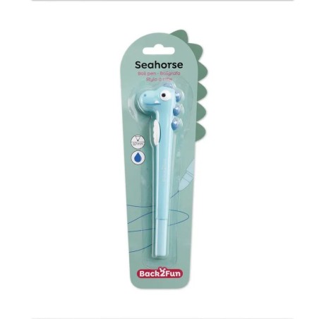 Stylo à bille hyppocampe bleu