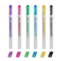 6 stylos à encre gel pailletés