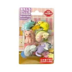 Set de gommes - Chat et souris