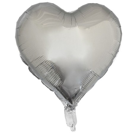 Ballon aluminium - Coeur argenté (35x35 cm)