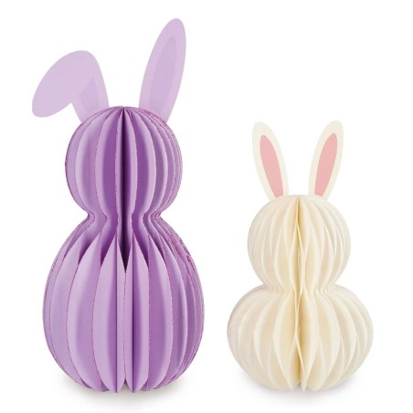 Set de 2 petits lapins pliables en papier