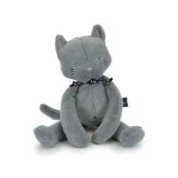 Chat Méloé 37cm- Bleu gris