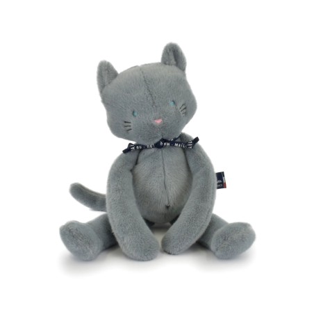 Chat Méloé 37cm- Bleu gris