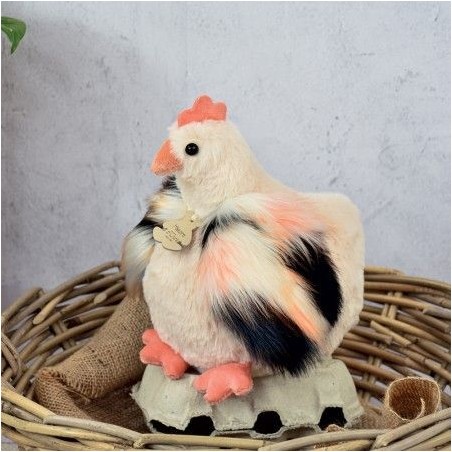Doudou poule "Poulette" - Beige