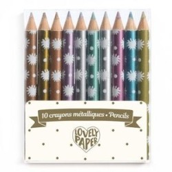 10 petits crayons métalliques