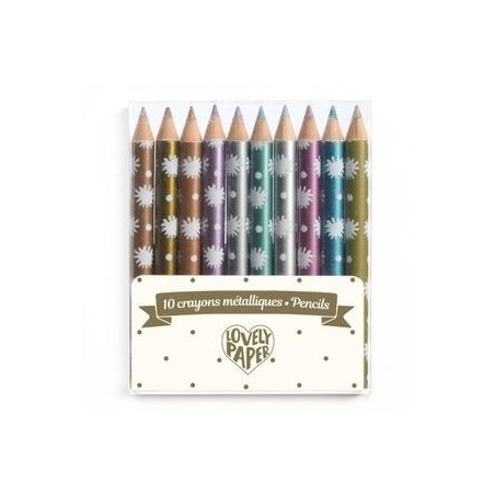 10 petits crayons métalliques